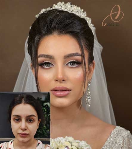 عروس سرای آناهید قبل و بعد میکاپ