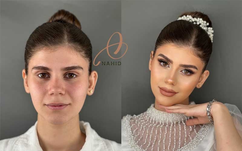 قبل و بعد میکاپ عروس